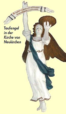 Taufengel in der Kirche von Neukirchen