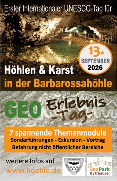 UNESCO-Tag f�r H�hlen & Karst Barbarossah�hle 13.09.2026