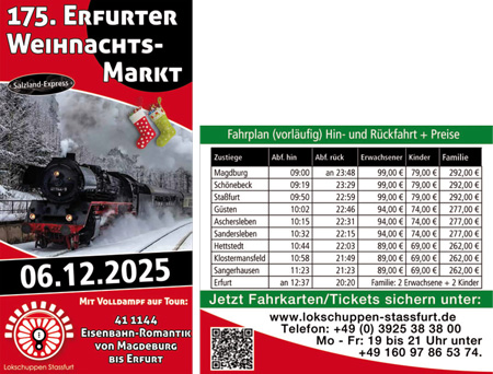 Sonderzug Erfurter Weihnachtsmarkt