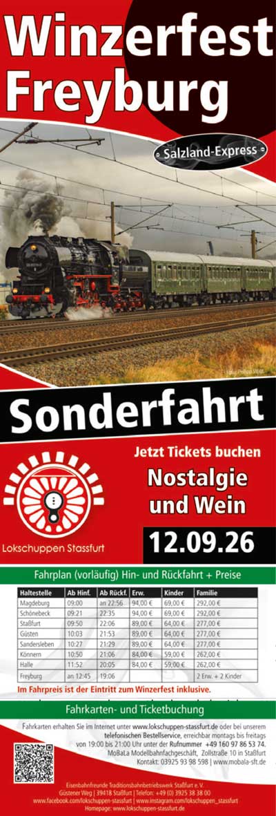 Mit Dampf zum Winzerfest Freyburg