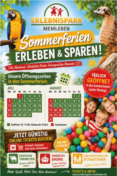 Sommerferien im Erlebnispark Memleben